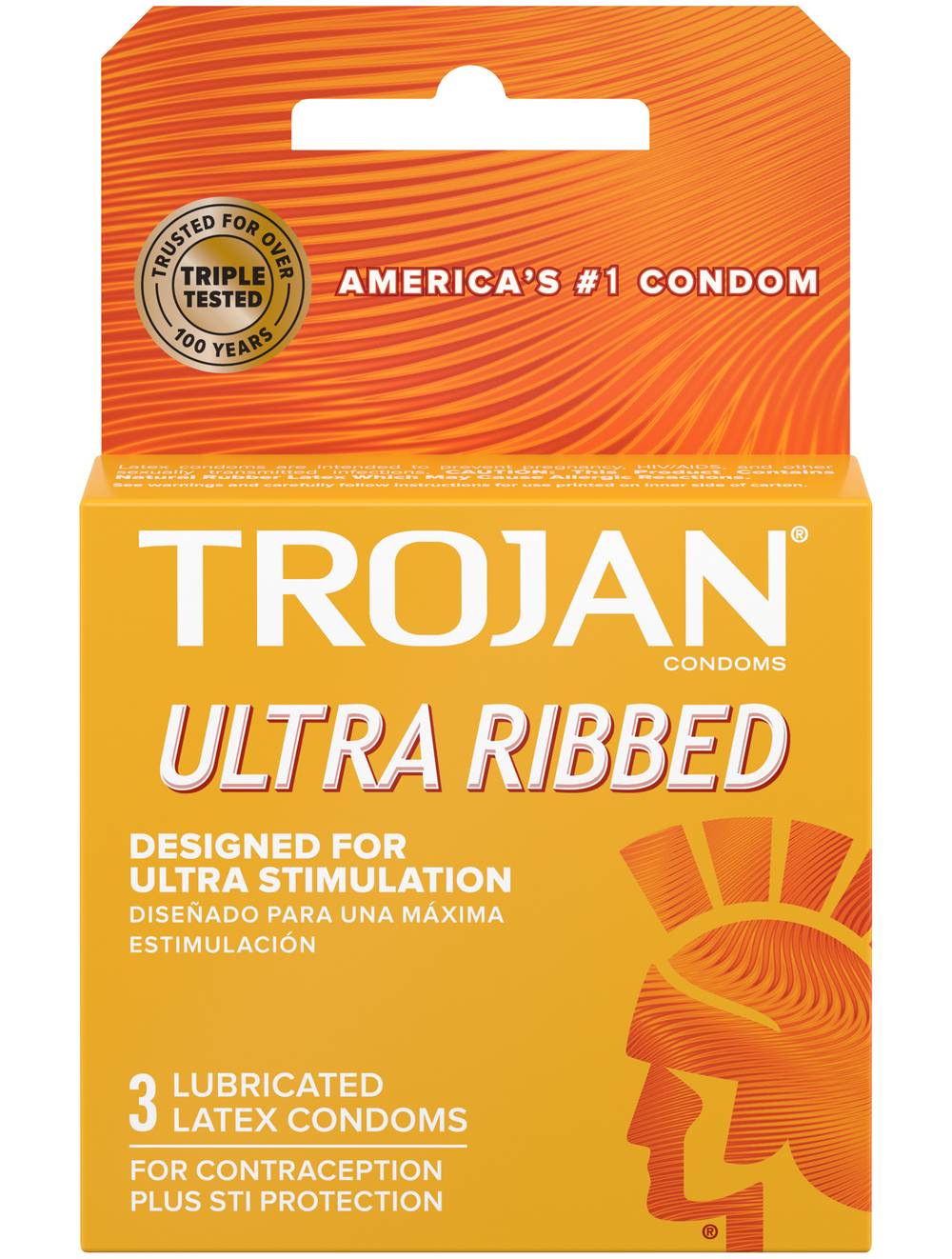 Trojan Stimulations Ultra Ribbed Lubricated Condom (3 ct)