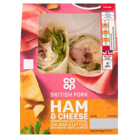 Co-op Ham & Cheese Cheddar & Lettuce on a White Tortilla Wrap