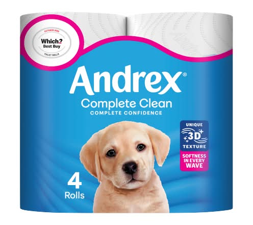 Andrex Unique 3d Wave Classic Clean Toilet Tissue Rolls (4 pack)