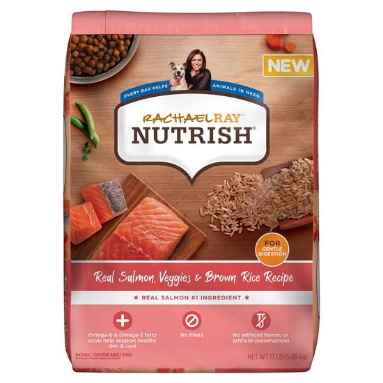 Rachael Ray Nutrish Salmon Veggies & Brown Recipe Dry Dog Food (13 lbs)