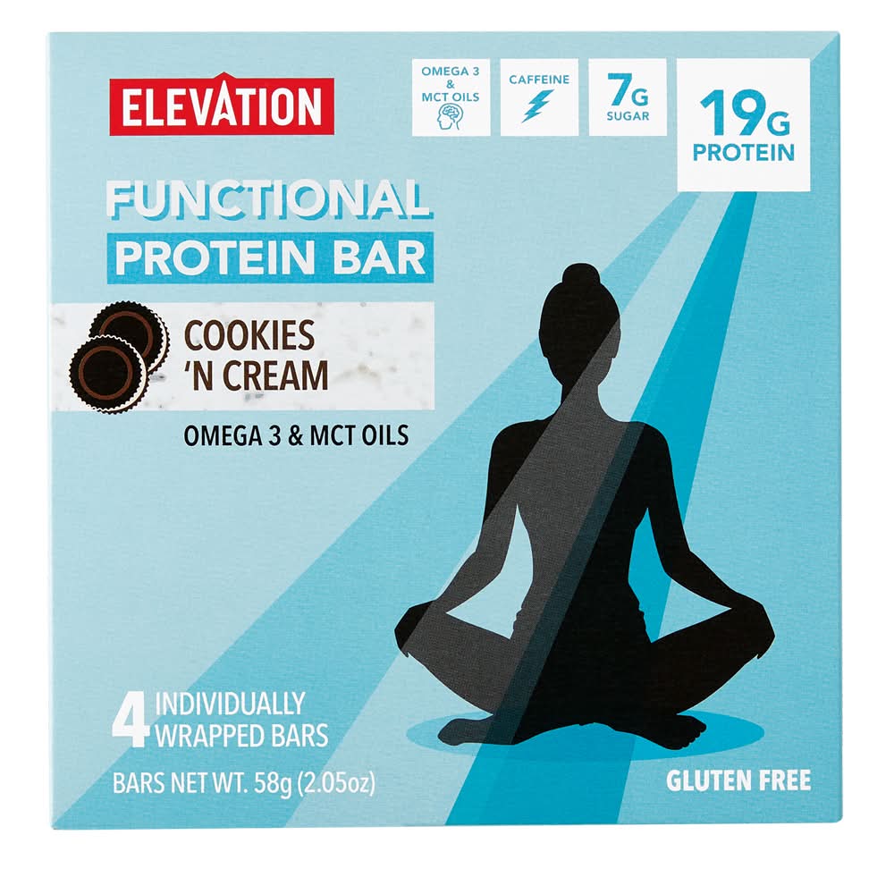 Elevation Functional Protein Bar, Cookies 'N Cream (2.05 oz, 4 ct)