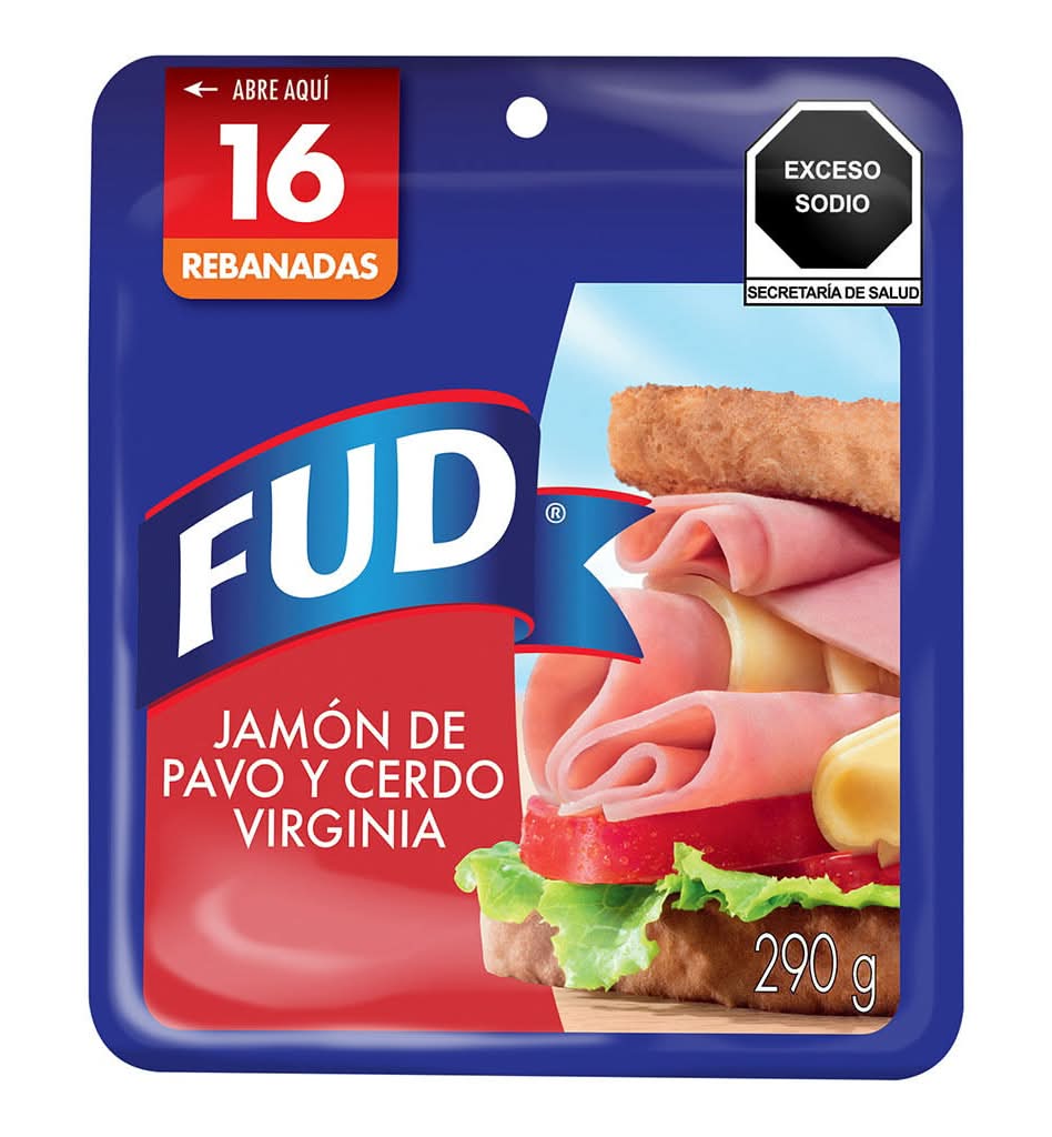 FUD · Jamón de pavo y cerdo virginia (16 un)