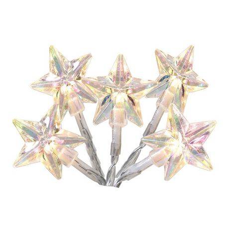 Holiday Time 20-Count Battery-Operated Warm White Led Star Christmas Lights, With Timer, 7.9''