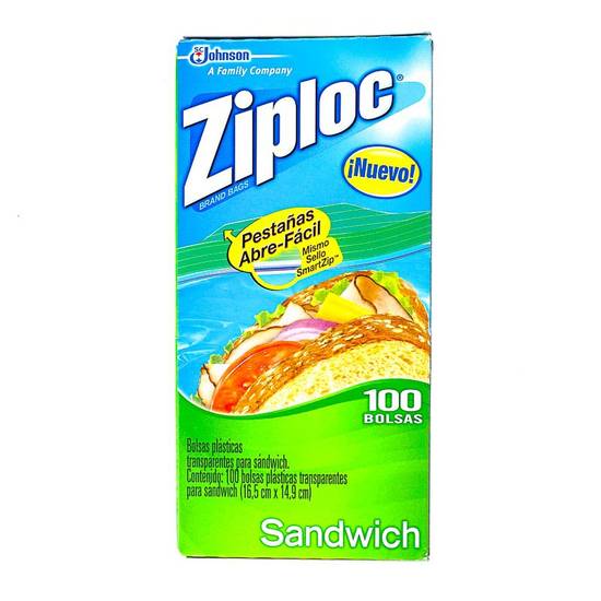 Bolsas Herméticas Ziploc Sandwich 100 pzas