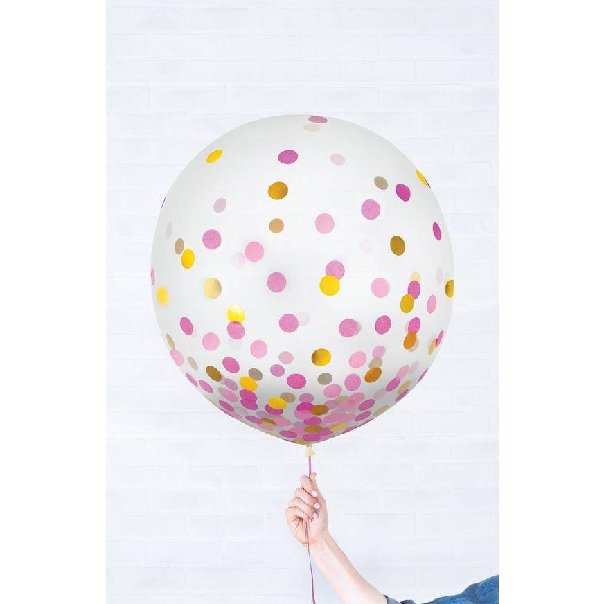 Party City Metallic Confetti Balloons (gold/pink)