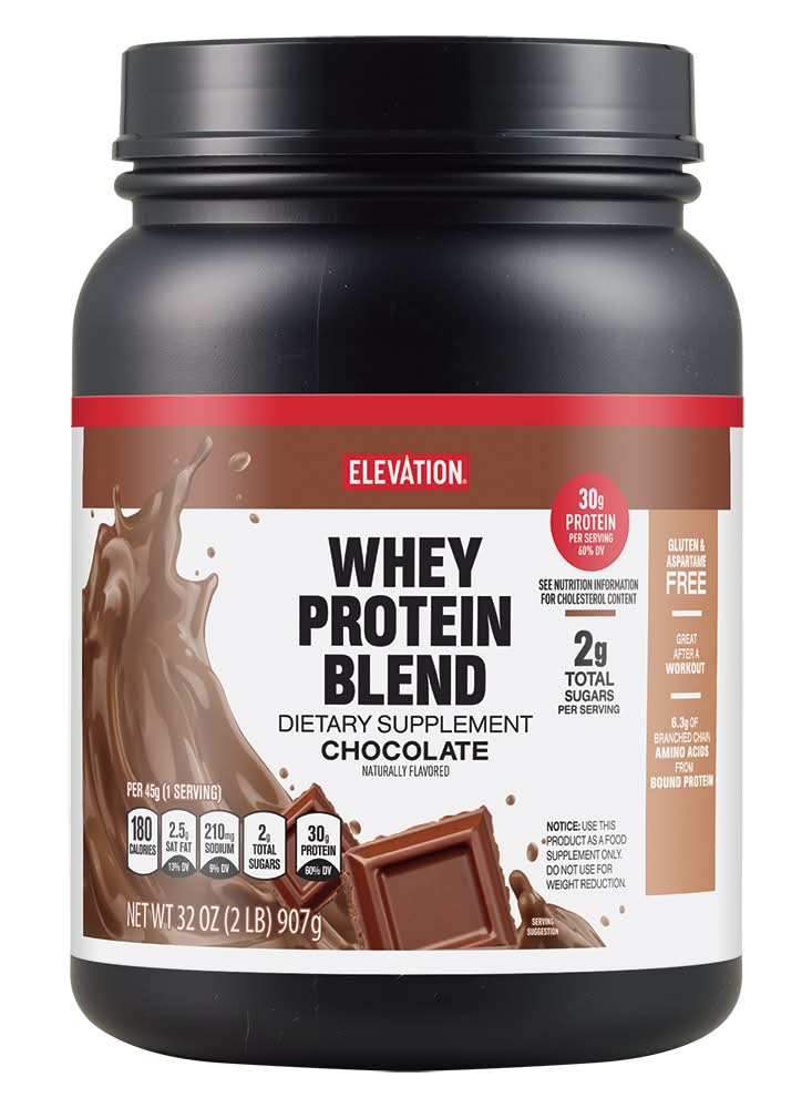 Elevation Whey Protein Blend Dietary Supplement Powders, Chocolate (32 oz)