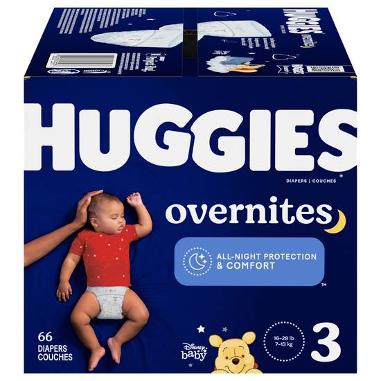 Huggies Overnites Nighttime Size 3 Baby Diapers (66 ct)