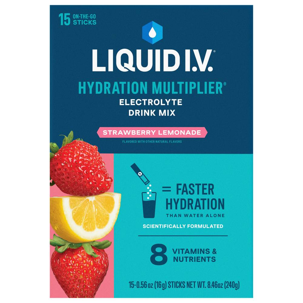 Liquid I.V. Hydration Multiplier Mix pack Strawberry Lemonade Electrolyte Drink (8.46 oz)