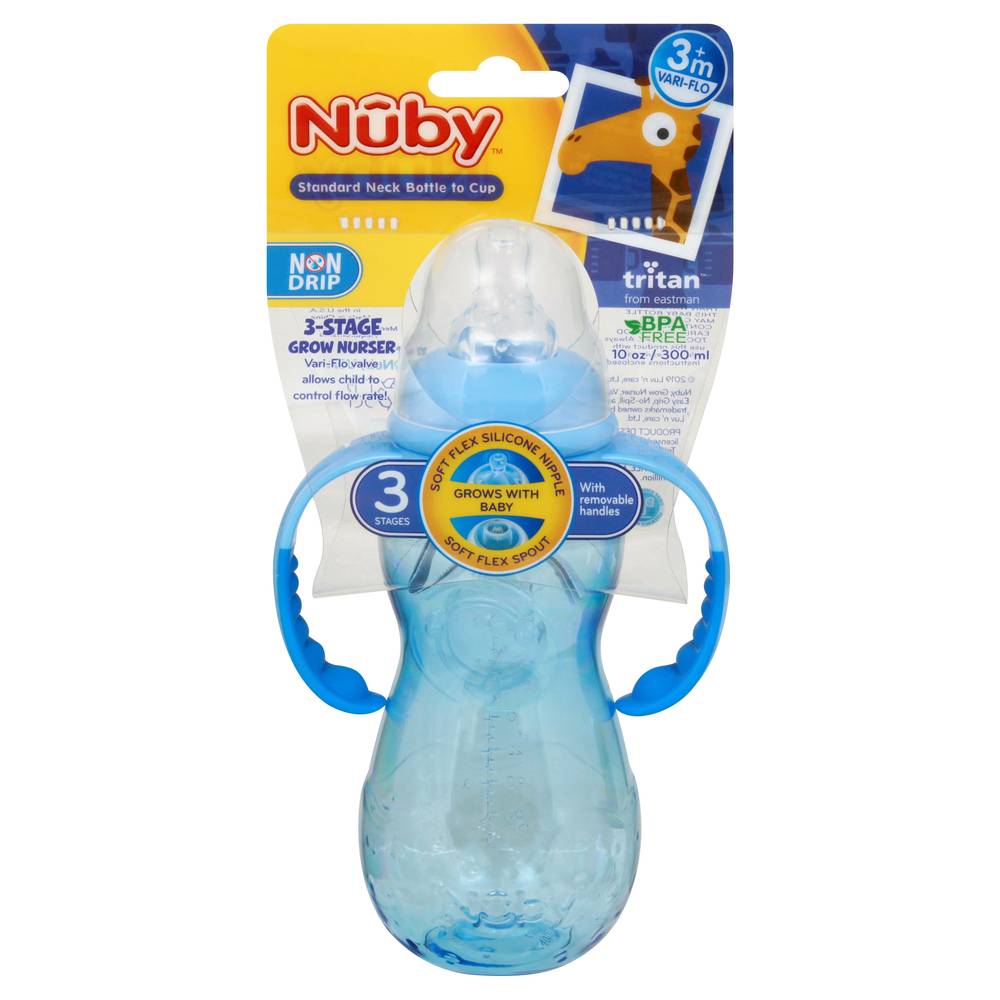 Nuby 3 M+ Vari-Flo 10 Ounce Bottle