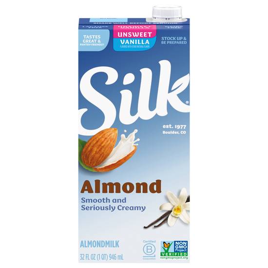 Silk Dairy Free Unsweetened Vanilla Almondmilk (32 fl oz)