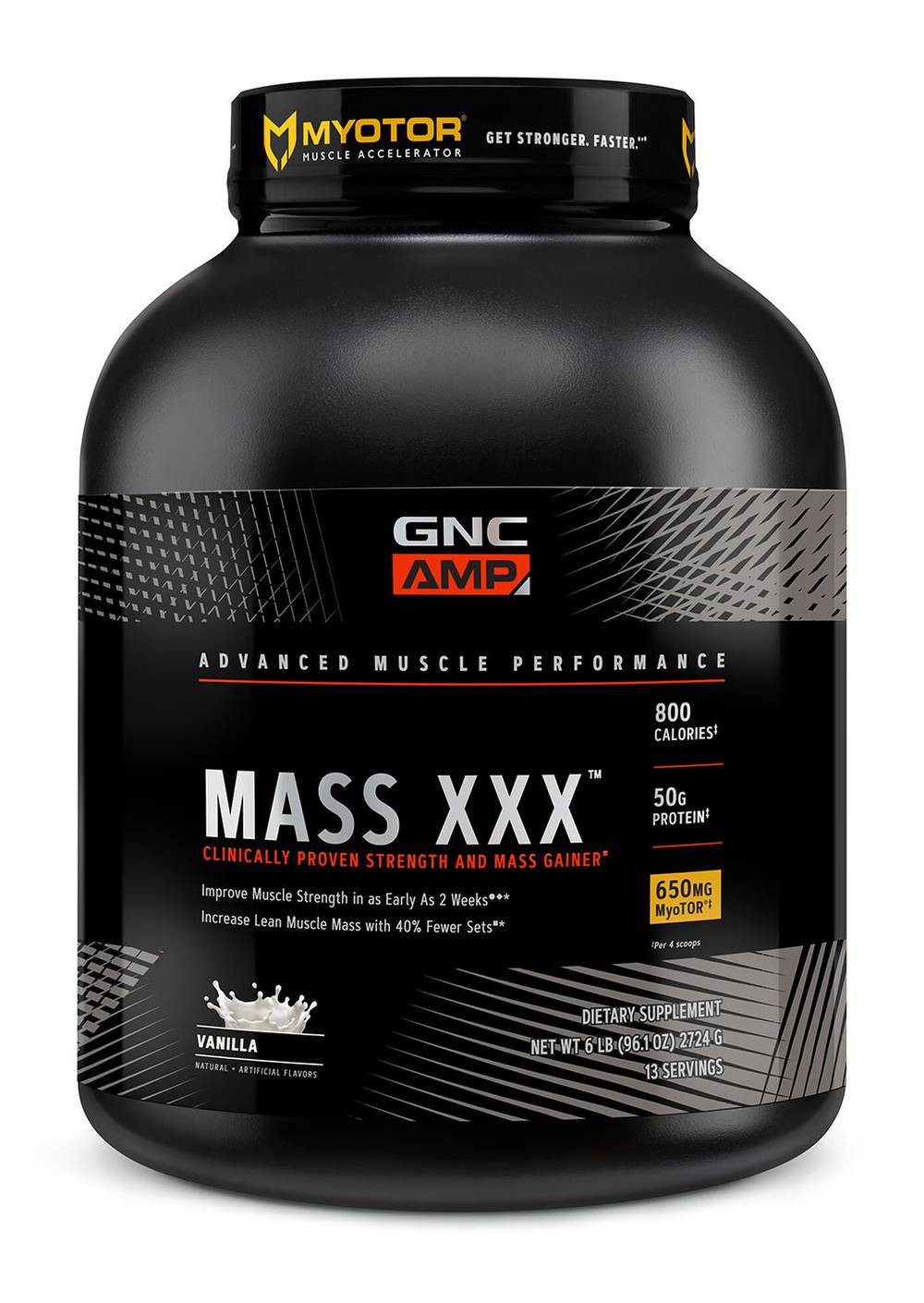 GNC Amp Mass Xxx Advanced Muscle Performance Supplement, Vanilla (96 oz)