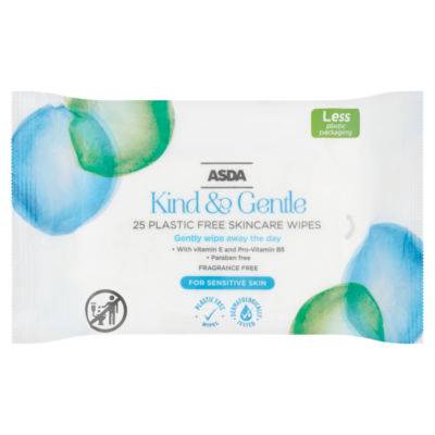 ASDA Kind & Gentle 25 Plastic Free Skincare Wipes