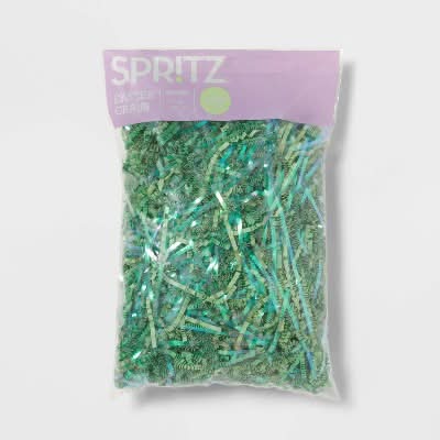3oz Crinkle Easter Basket Grass Iridescent Green - Spritz™