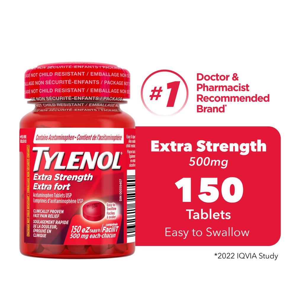 Tylenol Extra Strength Acetaminophen 500 mg (150 units)