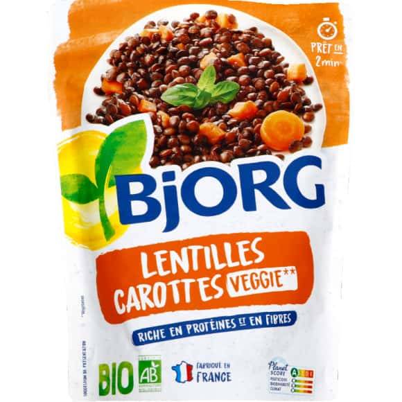 Bjorg - Plat cuisiné lentilles et carottes bio (250g)