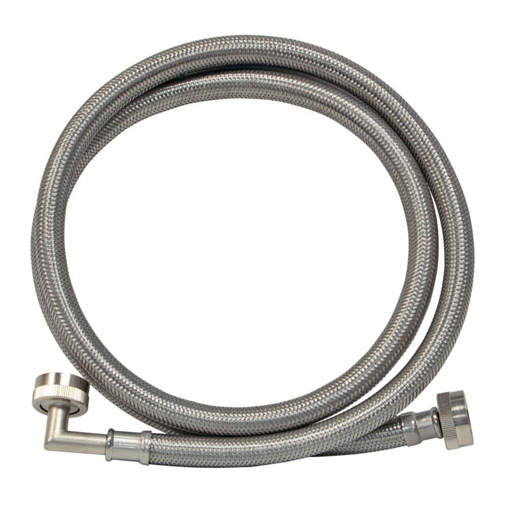 EASTMAN 4-ft 3/4-in FHT Inlet x 3/4-in Hose Thread Outlet Braided Stainless Steel Washing Machine Fill Hose | 98547