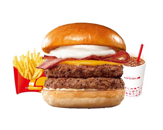 【セット】ダブルパティ 絶品ベーコンチーズバーガー Double Patty Ultimate Bacon Cheeseburger Set