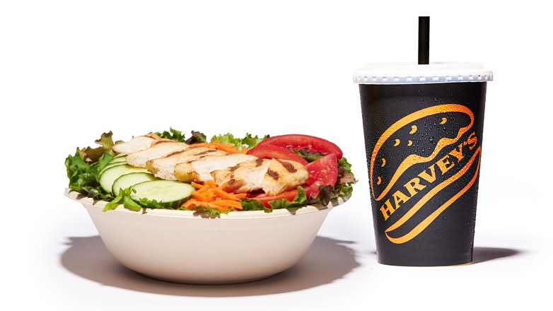 Grilled Chicken Salad with 20oz Soft Drink 180-450 cals