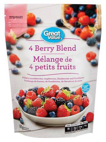 Great value mélange de 4 petits fruits surgelés de great value (600 g) - berry blend (600 g)