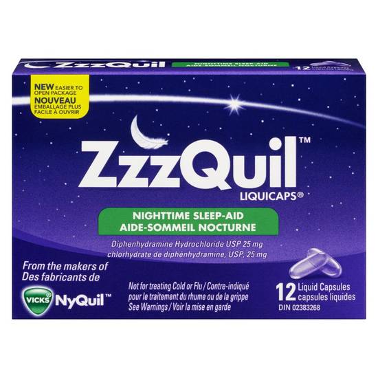 Vicks Zzzquil Liquicaps Nighttime Sleep Aid (12 ea)
