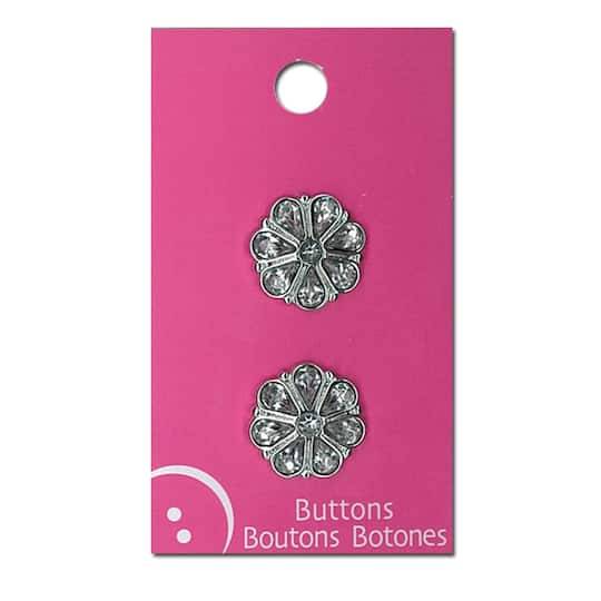 Blumenthal Lansing Crystal & Silver Gem Buttons