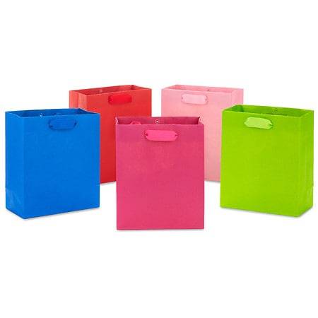 Hallmark Small Gift Bags 5-Pack, Assorted Solid Colors - 5.0 ea