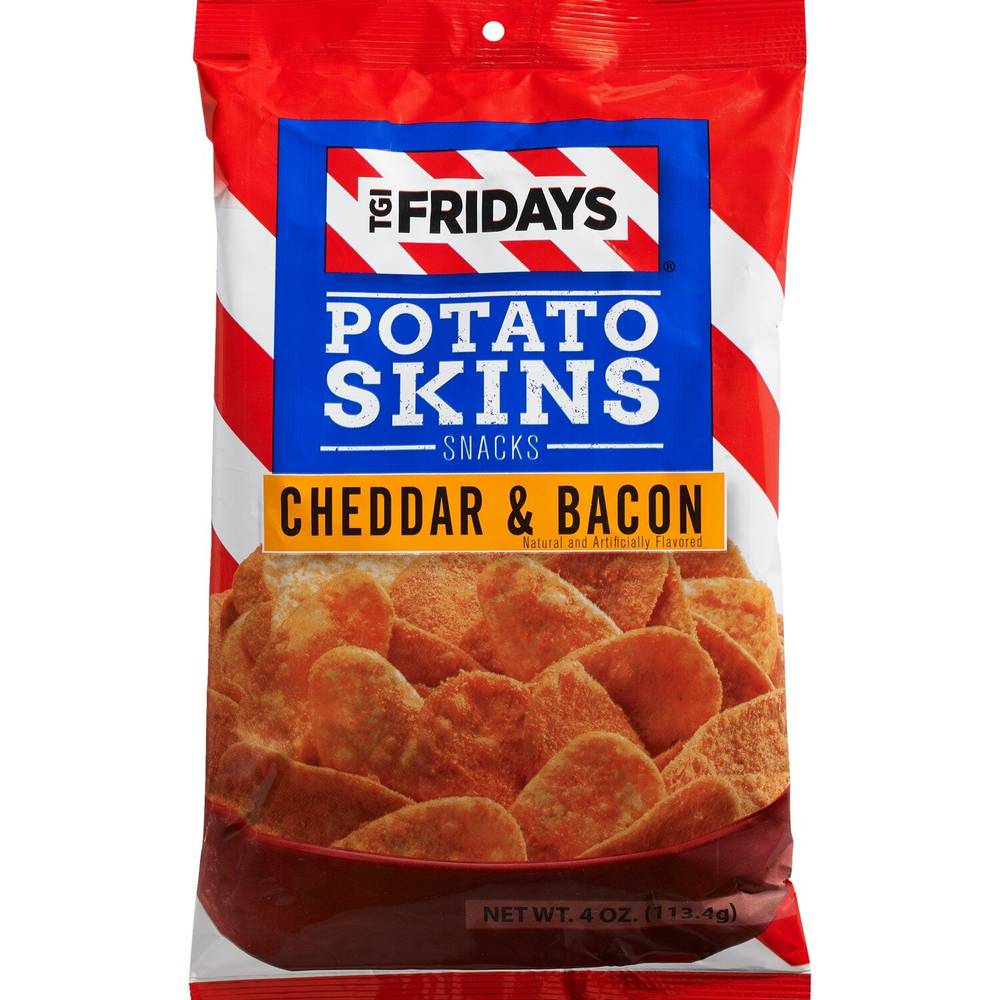 T.G.I. Fridays Potato Skins Cheddar & Bacon Snack Chips, 4.5 oz