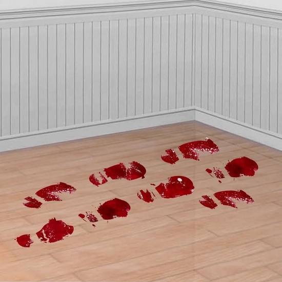 Bloody Footprint Cling Decals 10ct