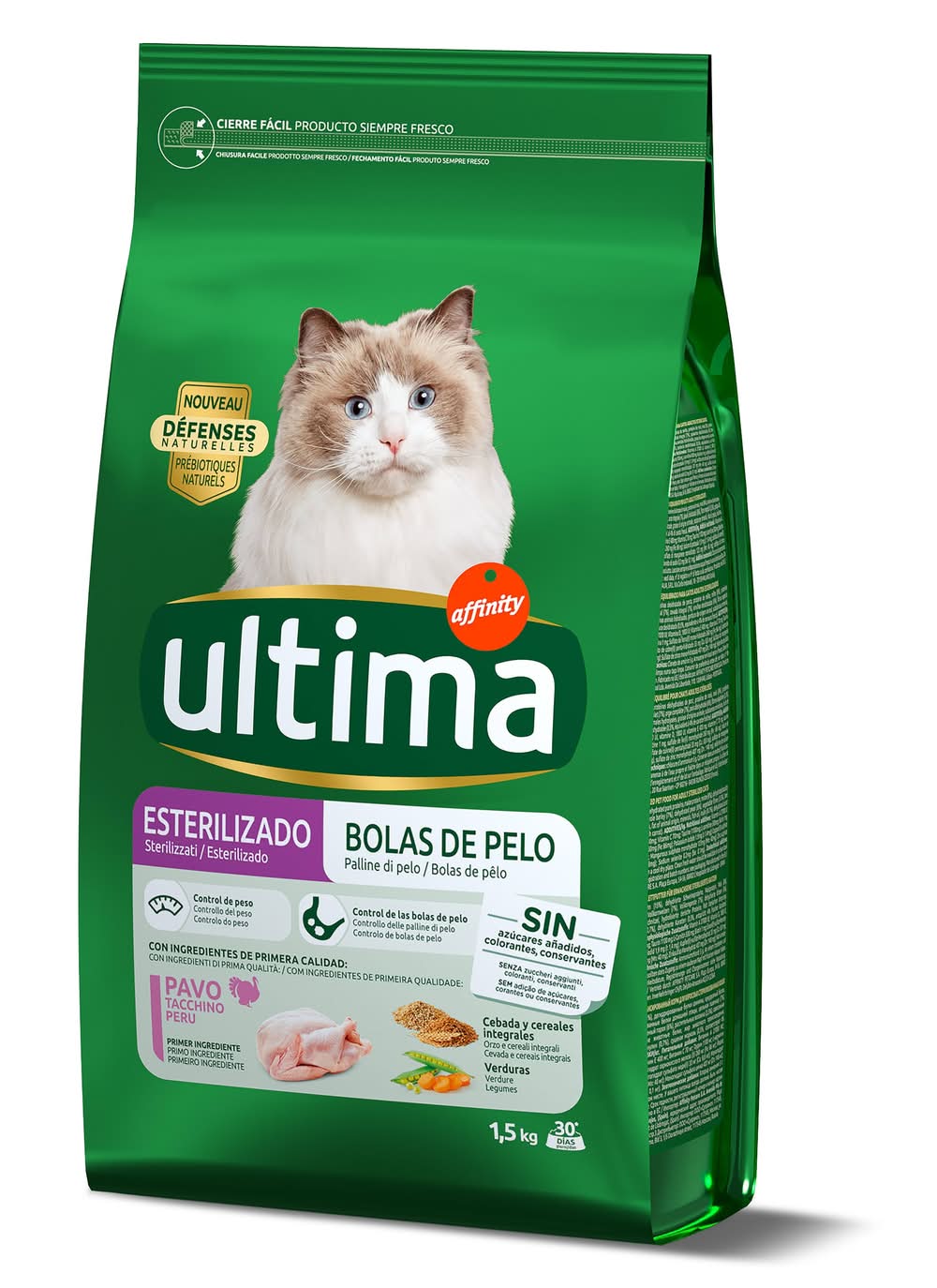 Alimento Para Gatos Esterilizados Anti Bolas De Pelo Con Pavo Ultima Bolsa 1.5 Kg