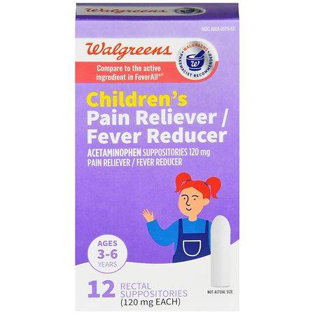 Walgreens Acetaminophen Suppositories Pain Reliever and Fever Reducer For Children