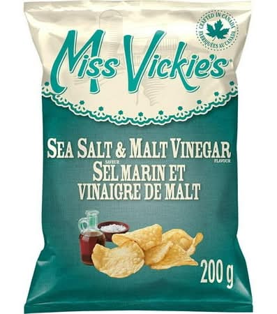 Miss Vickie's Kettle Cooked Potato Chips, Sea Salt-Malt Vinegar (200 g)