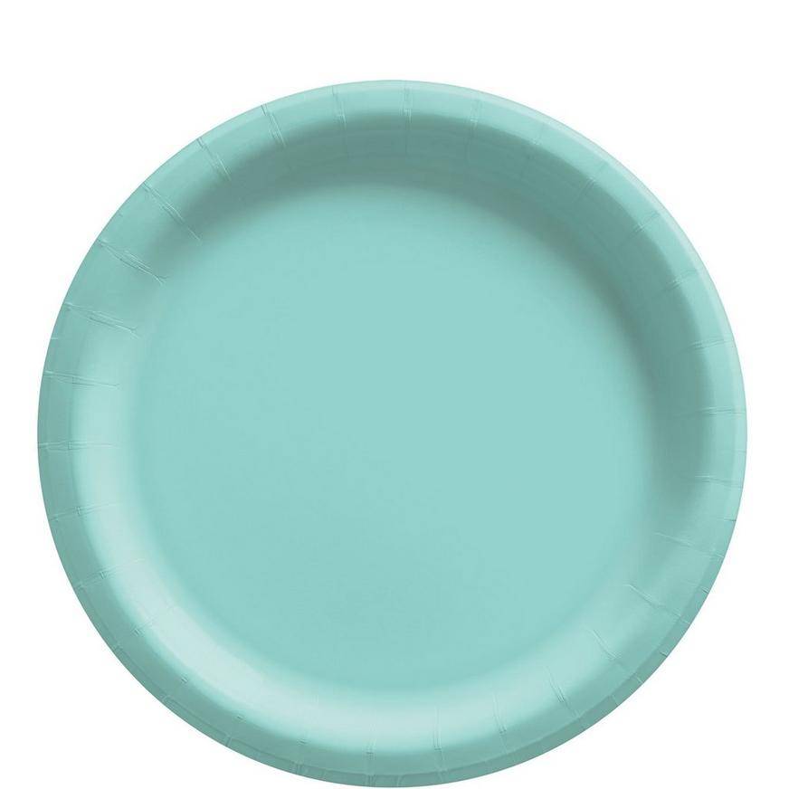 Robin's Egg Blue Extra Sturdy Paper Lunch Plates, 8.5in, 50ct