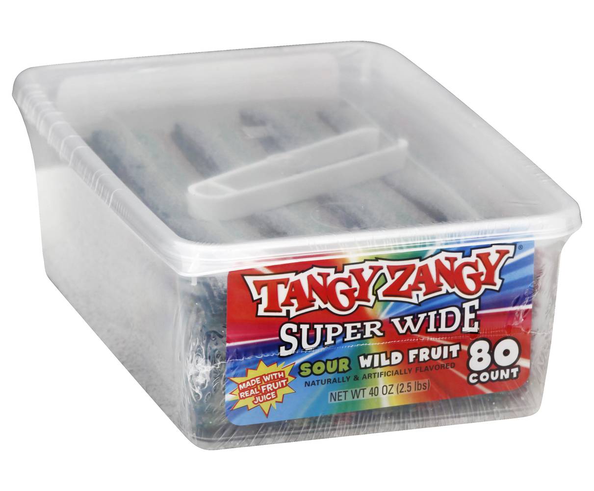 Tangy Zangy Super Wide Candy, Sour Wild Fruit (40 oz, 80 ct)