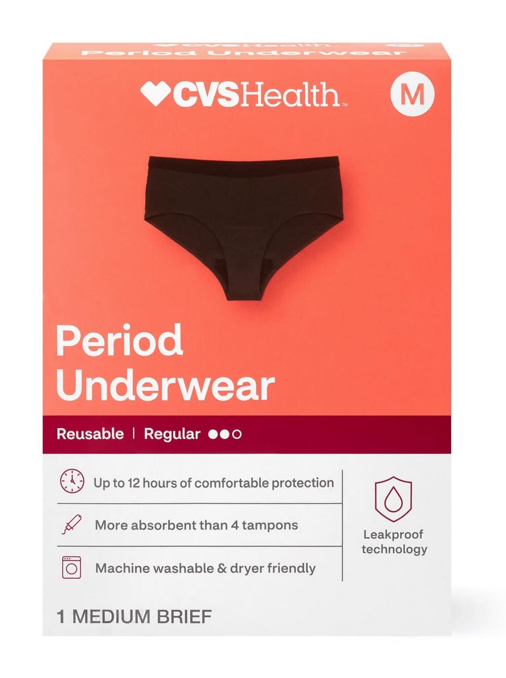 Cvs Reuseable Period Underwear, Medium, 1 Ct