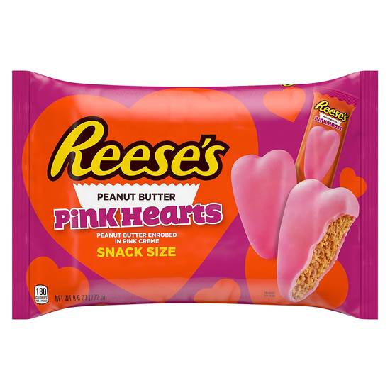 Reese's Pink Hearts Peanut Butter Snack Size Candy