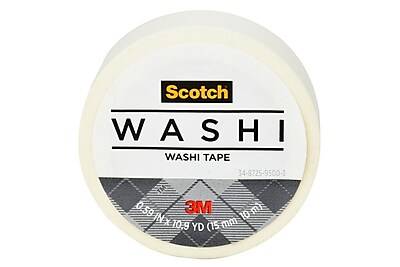 Scotch Washi Tape, 0.59 x 10.9 yds., White (C314-WHT)