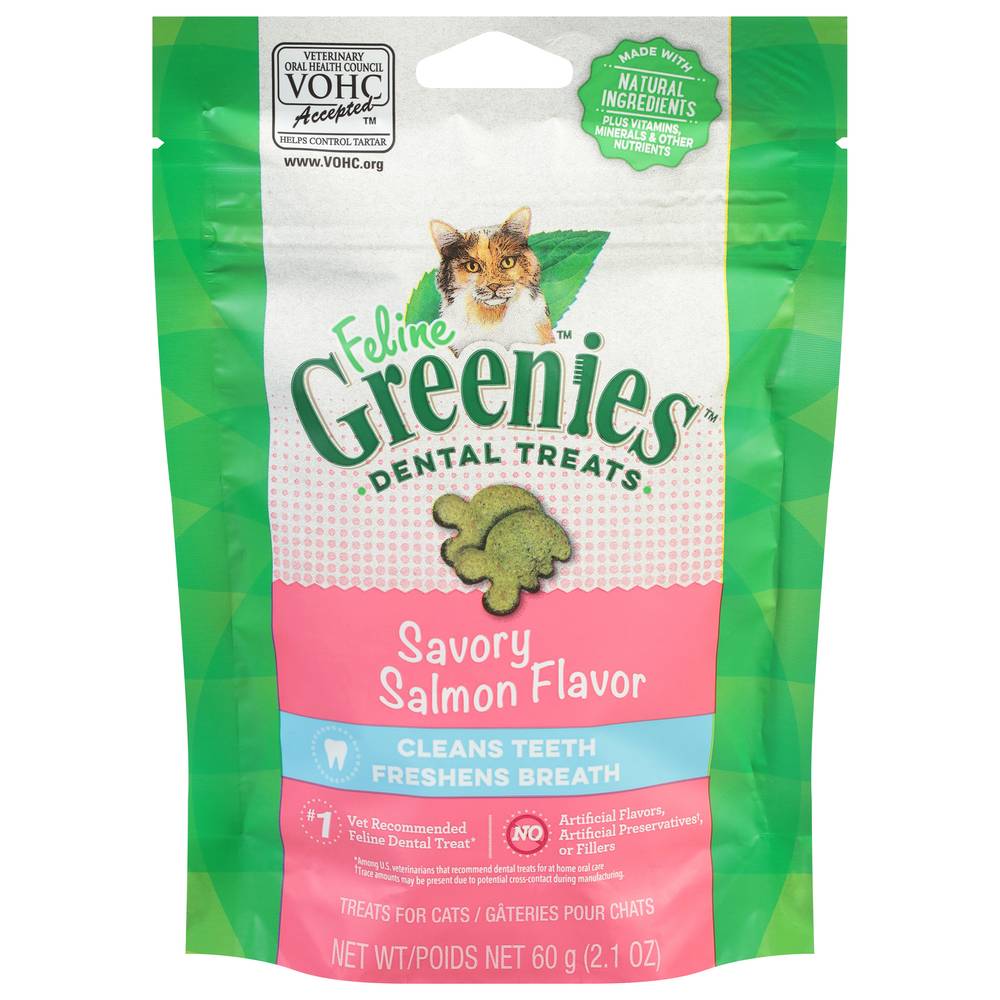 Greenies Savory Salmon Feline Adult Dental Cat Treats (2.1 oz)