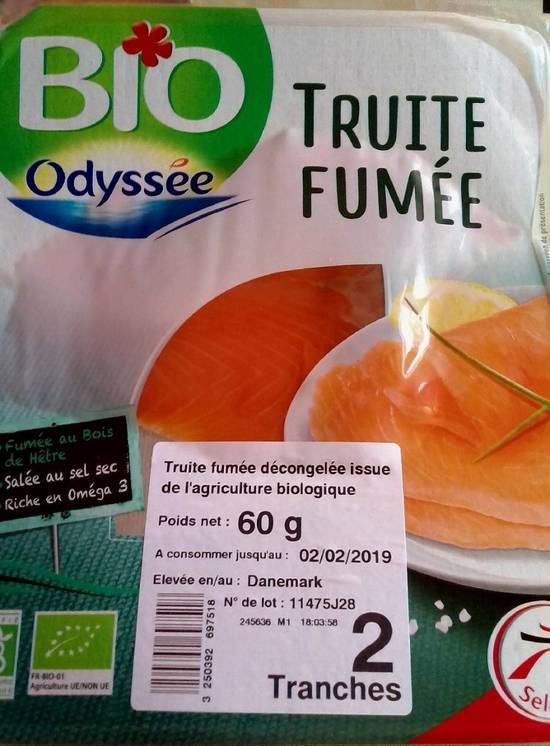 Truite fumée - odyssee - 60g