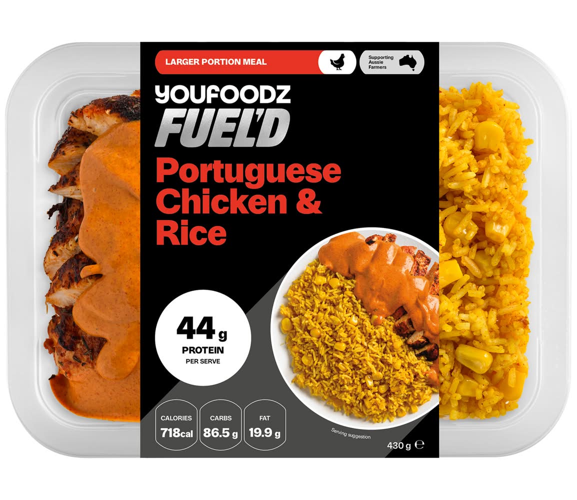 Youfoodz Fuel'd Meal, Portuguese Chicken & Rice (430g)