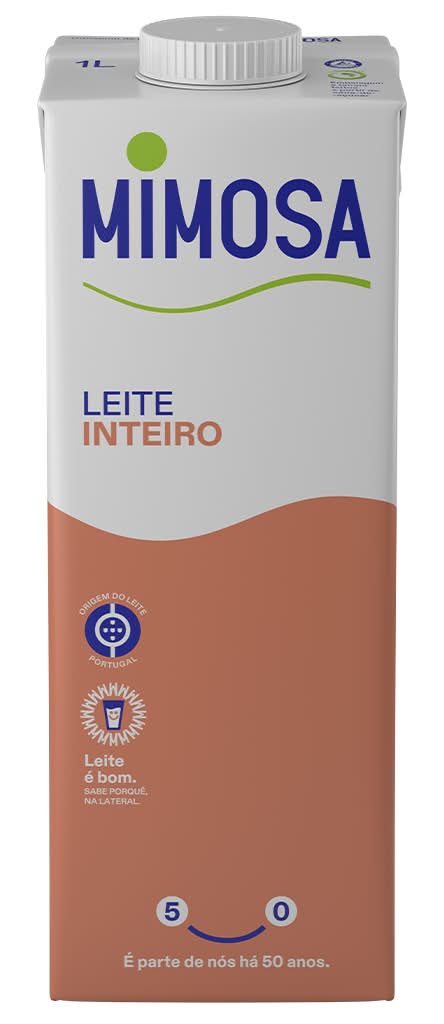 Mimosa - Leite uht gordo, embalagem de 1Litro