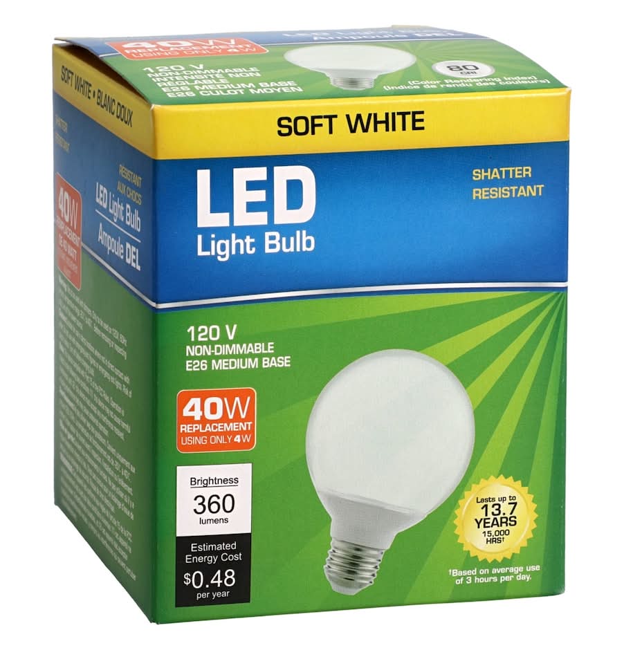 Non-Dimmable Vanity Led Light Bulb 40w, Soft White
