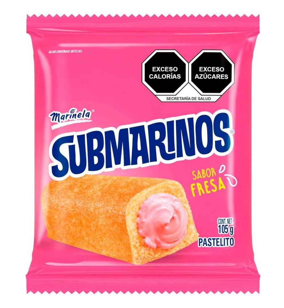 Marinela · Submarinos pastelitos con relleno, fresa (105 g)
