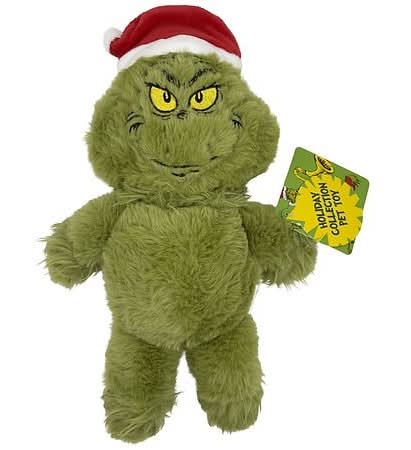 The Grinch Christmas Plush Dog Toy With Squeaker, 10 in