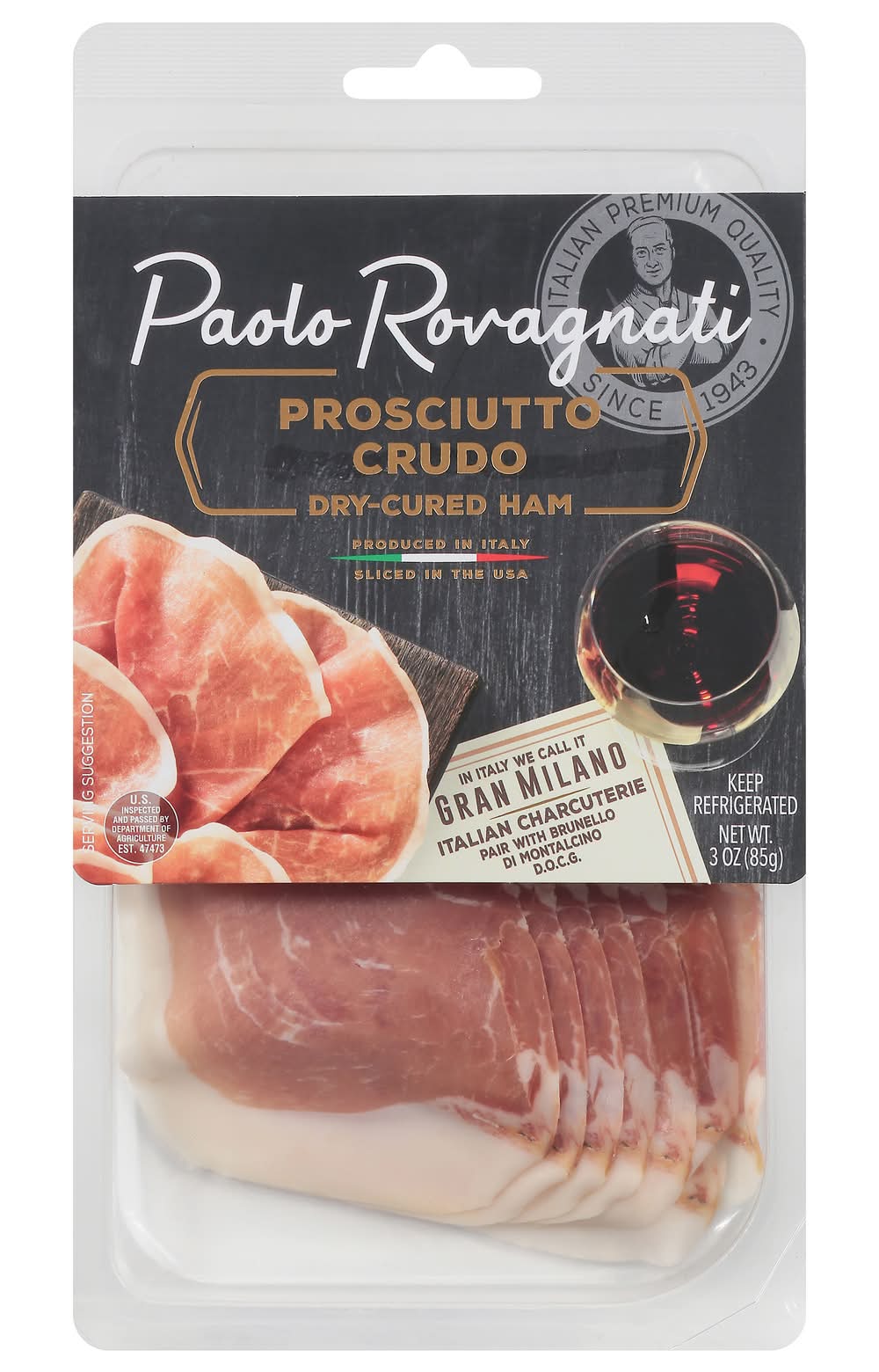 Paolo Rovagnati Prosciutto Crudo Dry Cured Ham (3 oz)