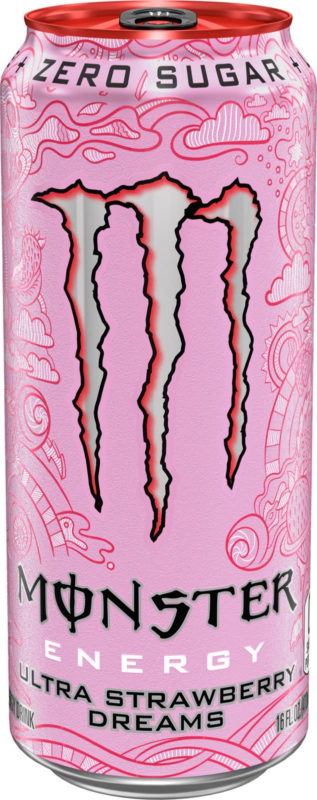 Monster Energy Zero Sugar Energy Drink, Ultra Strawberry Dreams (16 fl oz)