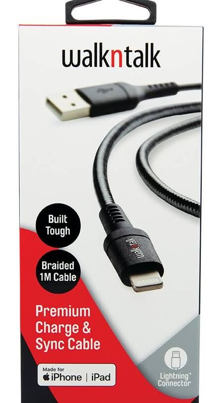 WNT USB-A to Lightning 1 Metre Cable Black