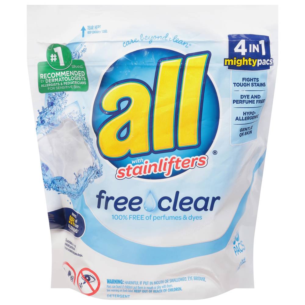 All Free & Clear Detergent With Stainlifter Pacs (733 g)