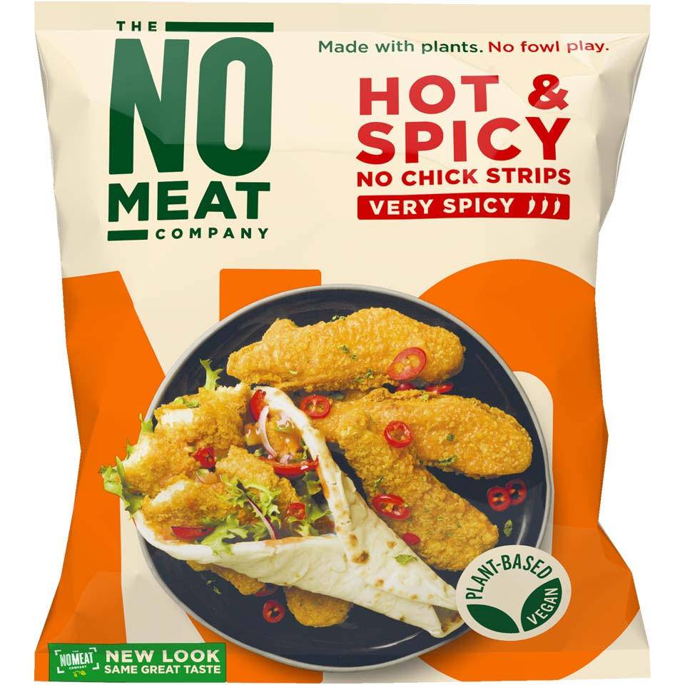 The No Meat Company Hot and Spicy No Chick Strips | Delivery Near You |  Uber Eats