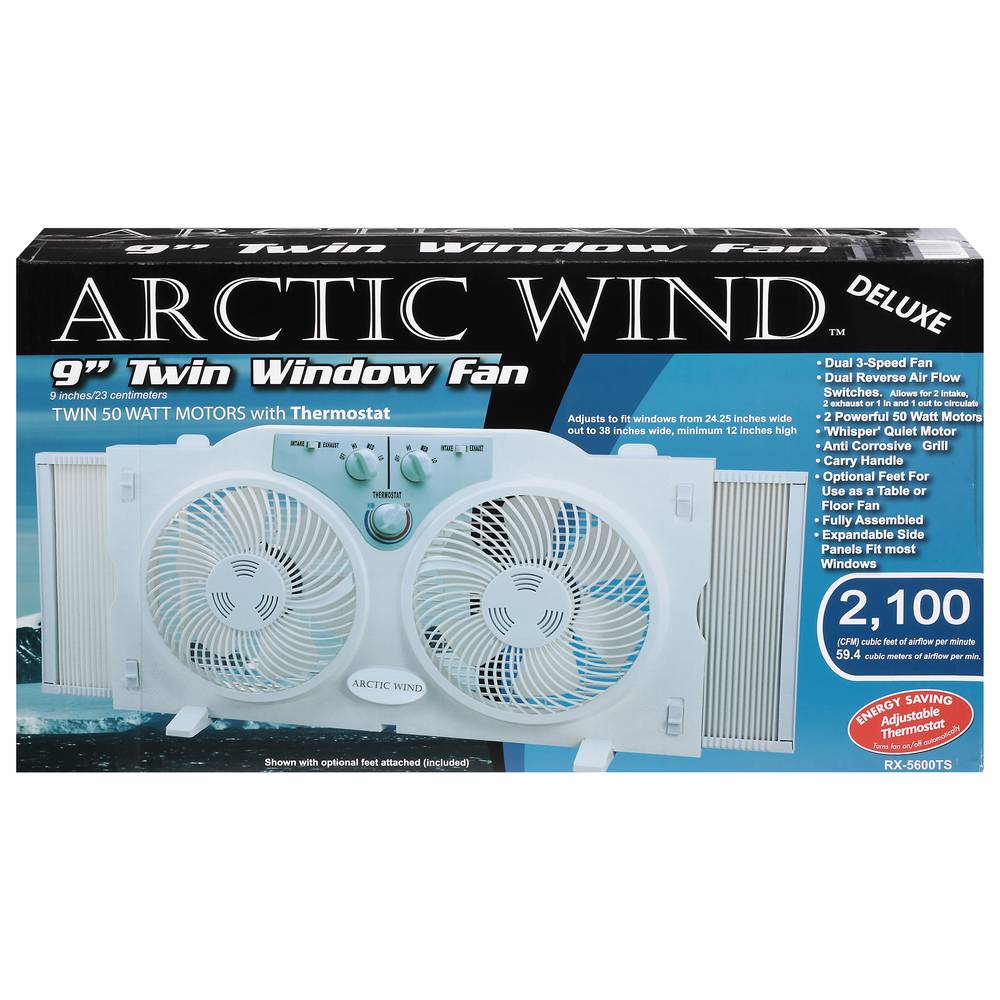 Arctic Wind Twin Window Fan Twin 50 Watt Motors ( 9 in)