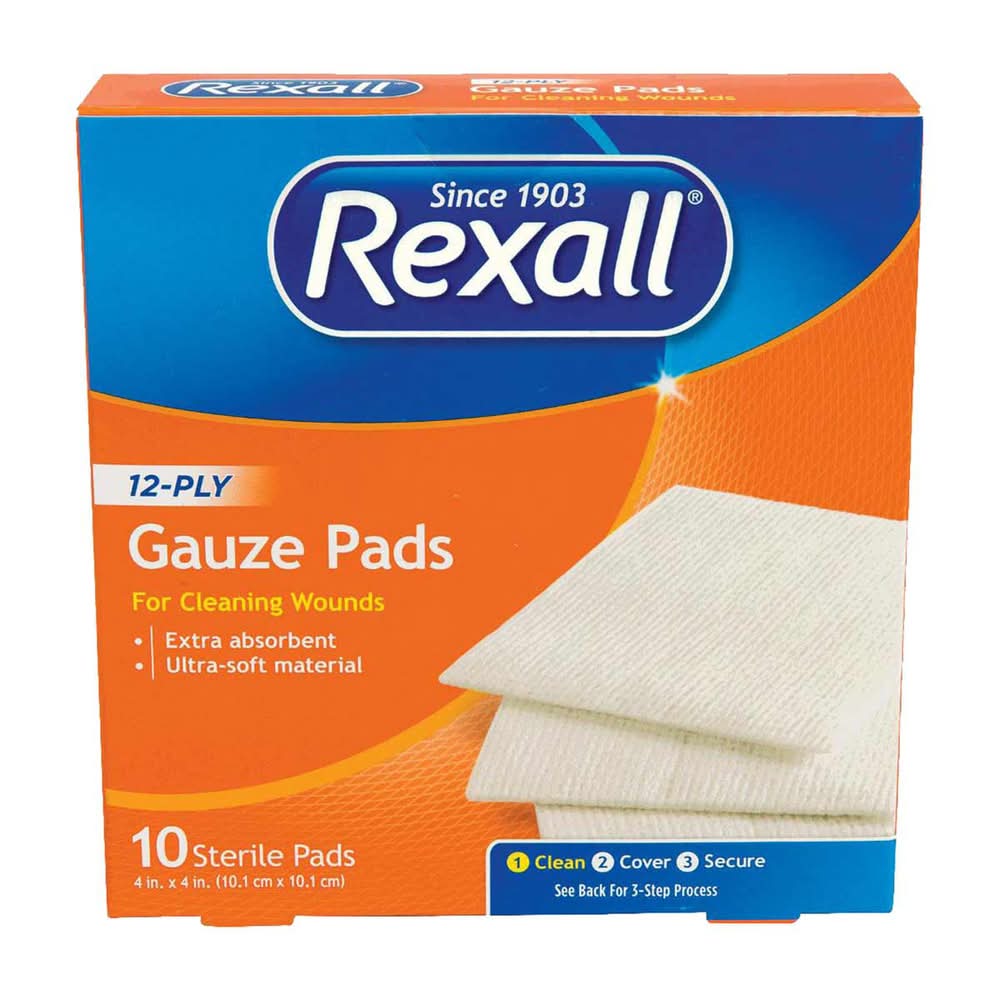 Rexall 12-Ply Gauze Pads 4 In X 4 In 10 Ct